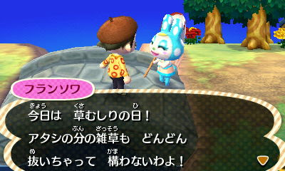 絶対simple主義 とびだせどうぶつの森プレイ日記その34 草むしりと誕生日と別れの日