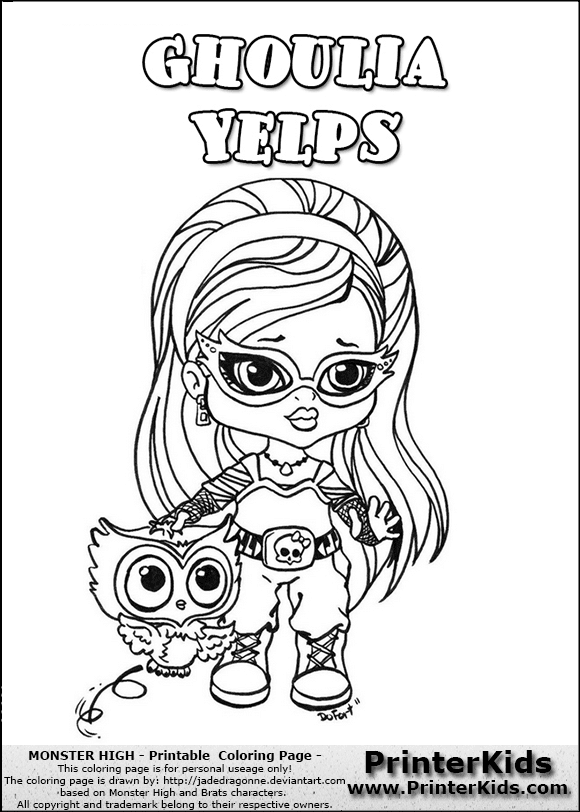 Monster High - Ghoulia Yelps Baby Chibi Cute - Coloring ...