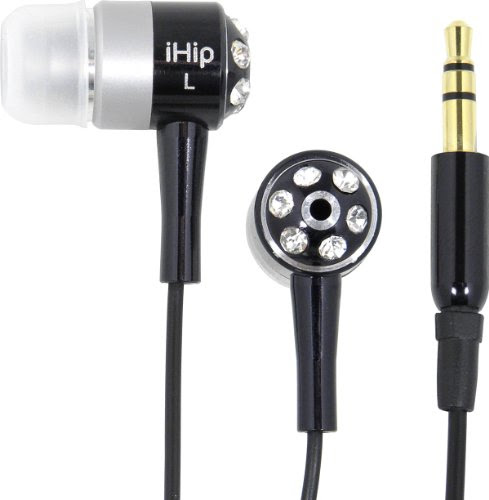 Image of iHip IP-EBLING76-BK Bling Bling Earphones (Black)