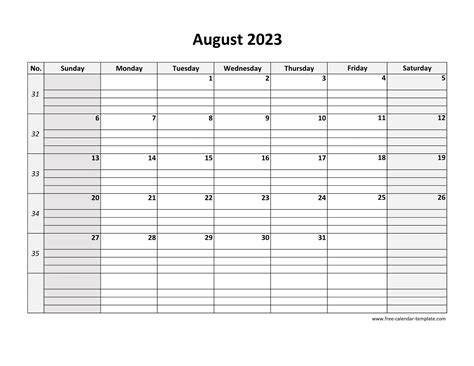 Whether you're a student, a professional, or a busy parent, staying organized is key to managing your time effectively. august 2023 free calendar tempplate free calendar templatecom