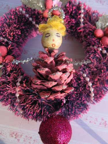 Pink Pinecone Doll Ornament!