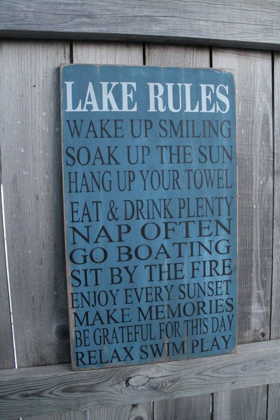 Typography cottage subway Lake sign Cabin Cottage rustic sign Sign Rules Primitive Rustic