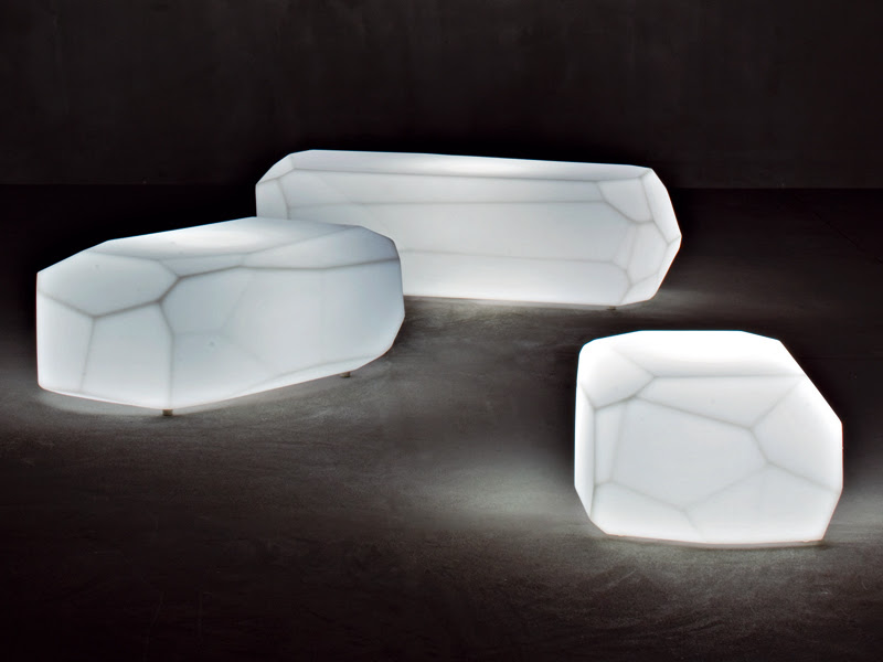Translucent Polyethylene Seats, Poufs and Tables from Serralunga