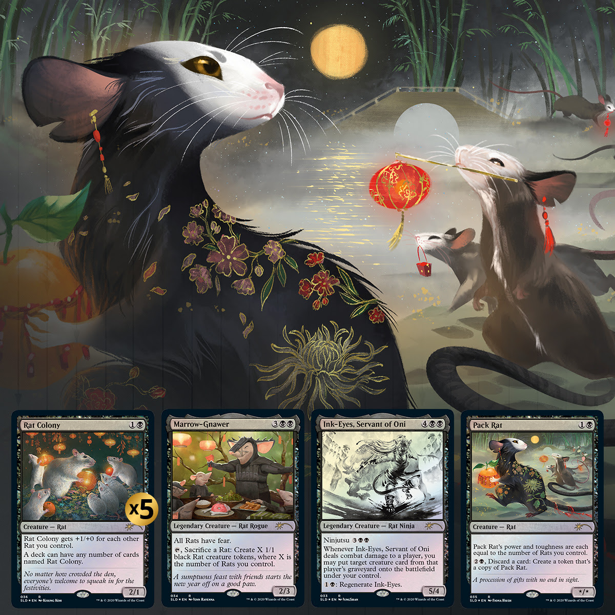 Mtgsecretlairの新商品 Year Of The Rat の発売が発表 鬼の下僕 墨目 や 群れネズミ などが新イラストに 発売は1月27日 イゼ速 Izzet Mtg News Flash