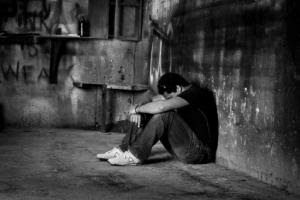 Man looking suicidal