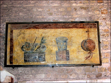Italy, Rome - Ostia, bar with fresco