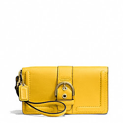 CAMPBELL LEATHER BUCKLE DEMI CLUTCH - COACH f50061 - BRASS/SUNFLOWER