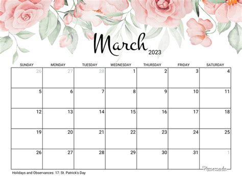 Some are more aesthetic while others are more practical, with lots of room everyday to write what down tasks and appointments. march 2023 calendar printable free pdf get calendar 2023 update