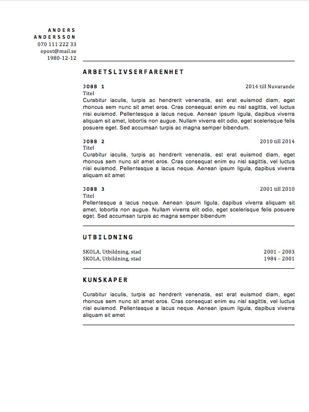 Allt Du Behover For Att Skriva Cv Cv Mallar Exempel Och Mer