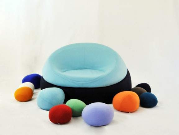 Pouf Carla - Livingstones version en laine pour l intrieur - 70xcm