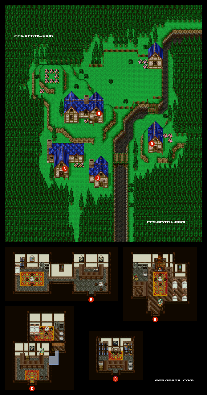各所のマップ イストリーの村 ファイナルファンタジー 5 攻略 Ff5 Final Fantasy 5 攻略 ゲーム攻略メモ