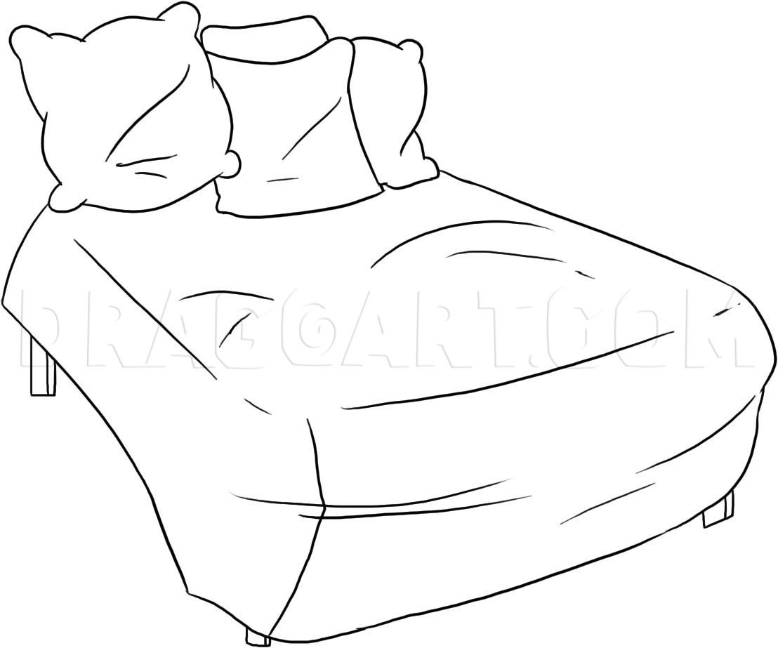 How to Draw a Bed, Step by Step, Stuff, Pop Culture, FREE Online ...