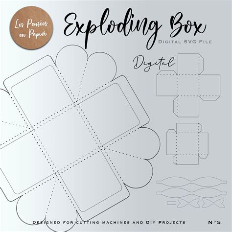  heart printable explosion box template printable templates heart