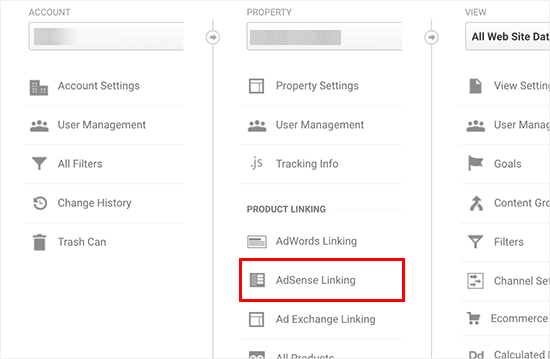 Linking AdSense