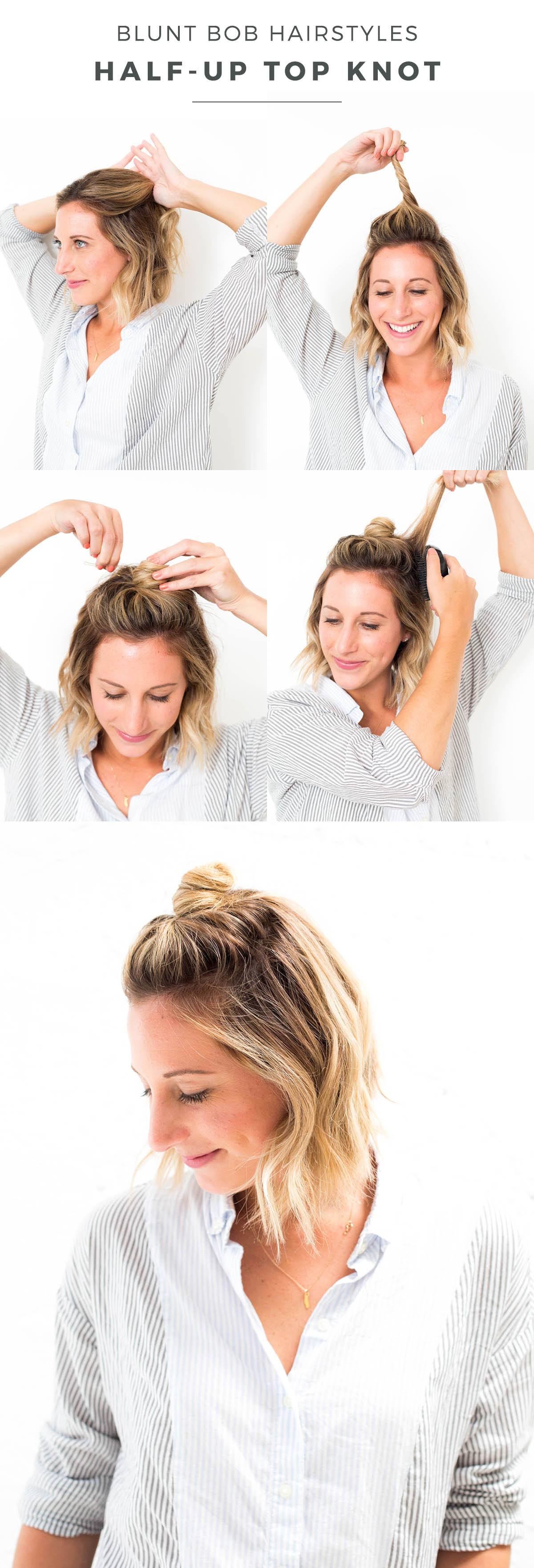 Blunt Bob Hairstyles: Half-Up Top Knot – Advice from a 