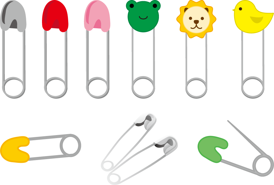 フリーイラスト 9種類の安全ピンのセットでアハ体験 Gahag 著作権フリー写真 イラスト素材集