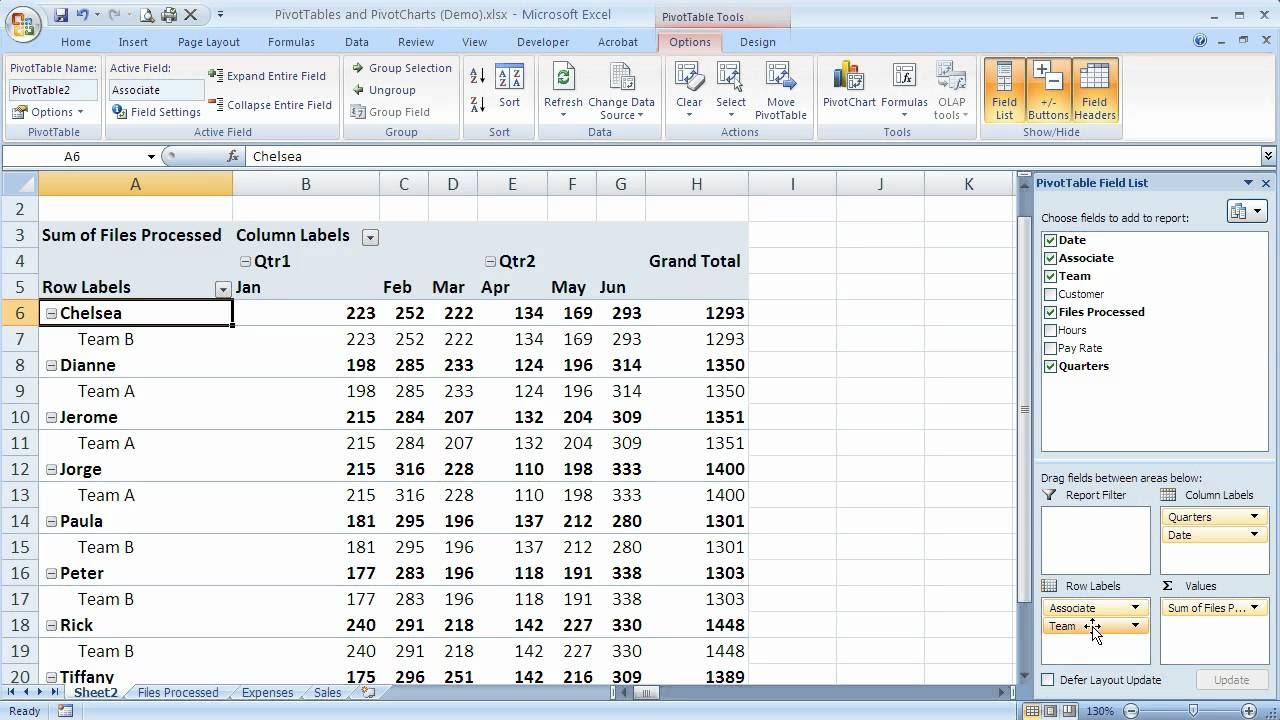How to group row labels in Excel 2007 PivotTables (Excel 07-104) - YouTube
