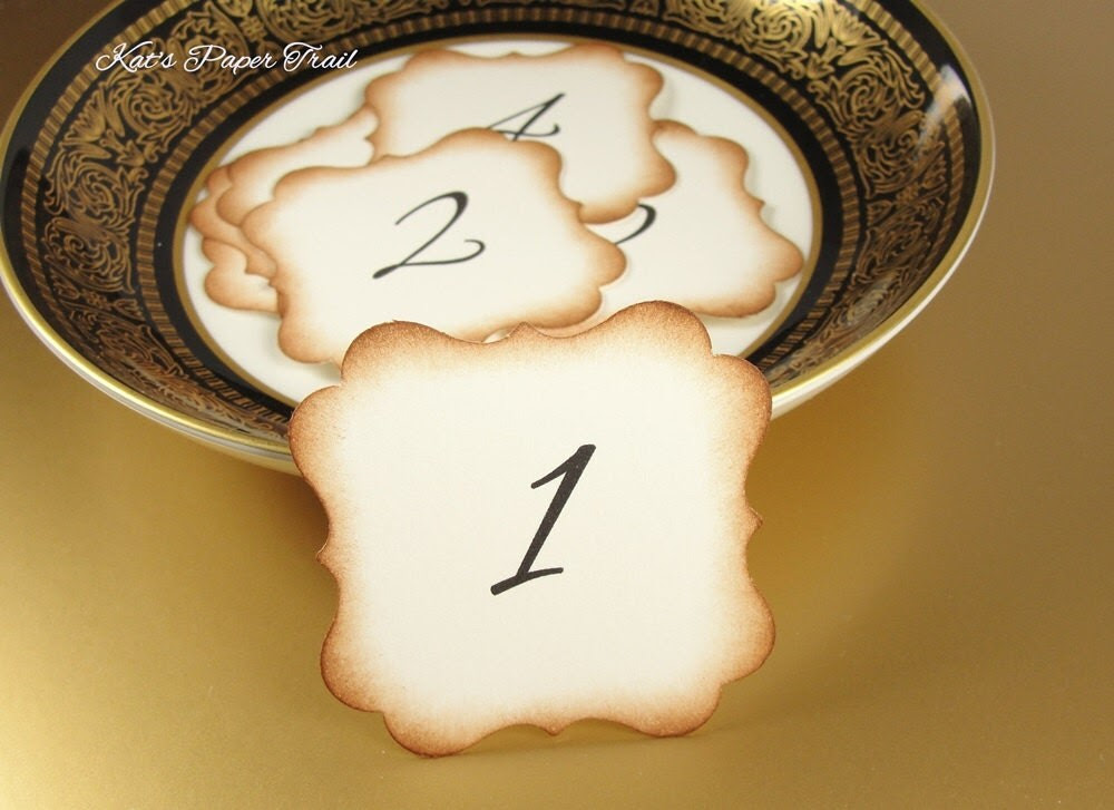Table numbers wedding rustic country flat cards- 2" x 2"