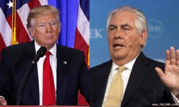 Tổng thống Mỹ đắc cử Donald Trump (trái) và Rex Tillerson, người được ông chọn làm ngoại trưởng. Ảnh: Reuters.