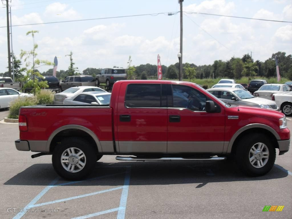 2004 Bright Red Ford F150 Lariat SuperCrew 4x4 #15630205 ...