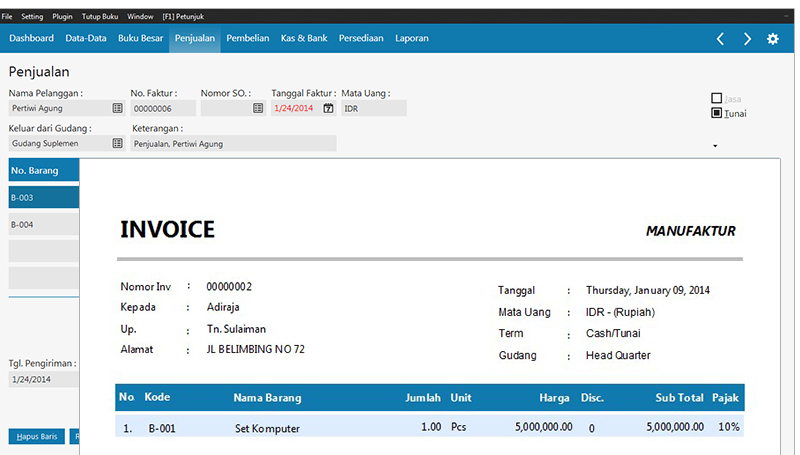 Manufaktur  Software Akuntansi Terbaik  Zahir Accounting