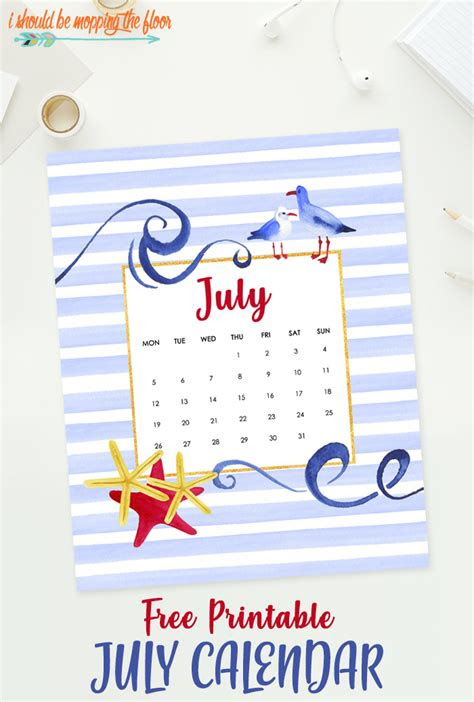  free july calendar printable in multiple sizes starts and formats