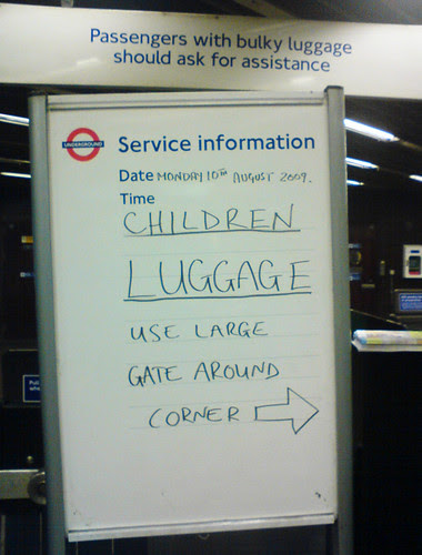 Children & Luggage use large gate taken by Tom W