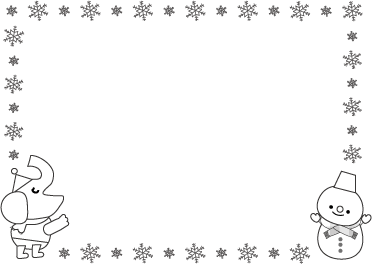 飾り枠 ライン 無料イラスト素材 冬