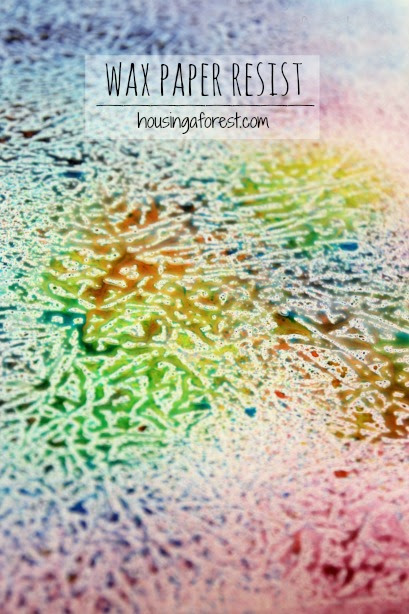 Art Activities for kids ~ simple process art using a fun wax paper resist technique 