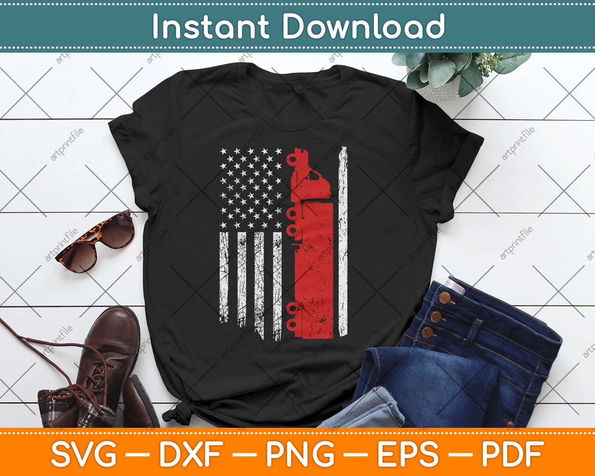 American Flag Semi Truck Driver 18 Wheeler Trucker Svg Png Dxf Digital Cutting File Artprintfile