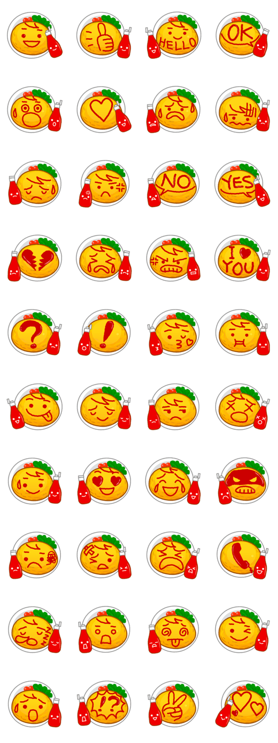 ケチャップオムライス Lineクリエイターズスタンプ Lineで使えるスタンプを紹介 スタンプひろば