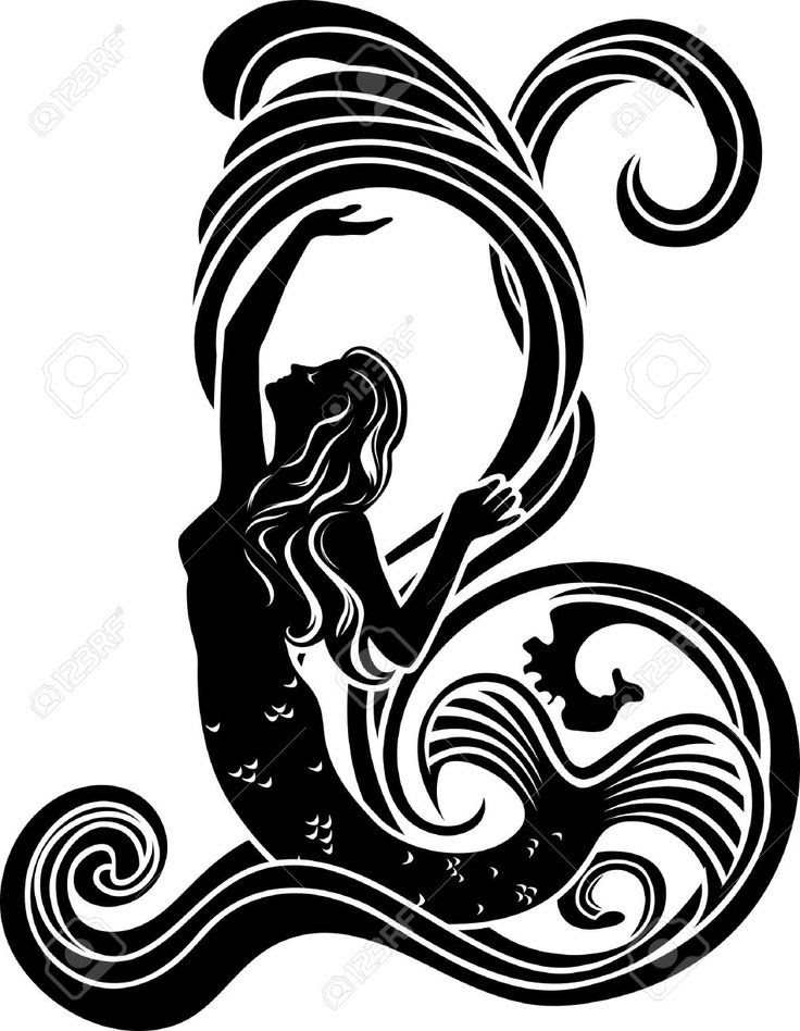 Download Mermaid Outline Clipart | Free download on ClipArtMag