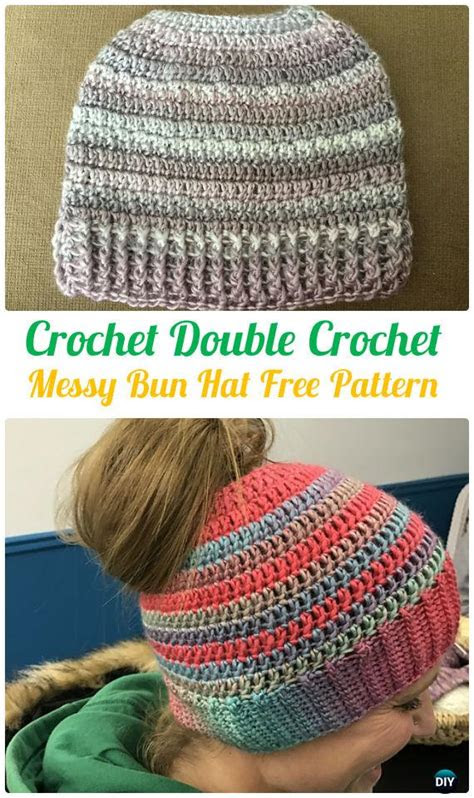 The past few roundups have used the other . Crochet Ponytail Messy Bun Hat Free Patterns Instructions