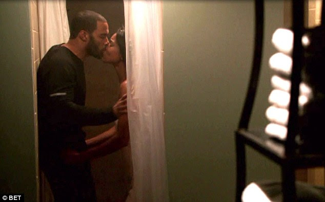 Raunchy: The actress is seen getting steamy in her role as the titular character, Mary Jane Paul, with one of her alter-ego's love interests Andre, who is played by Omari Hardwick