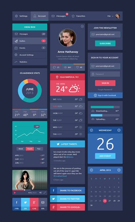 Maybe you're not sure about the right way to format and write your resume. Flat Design UI Components | GraphicBurger
