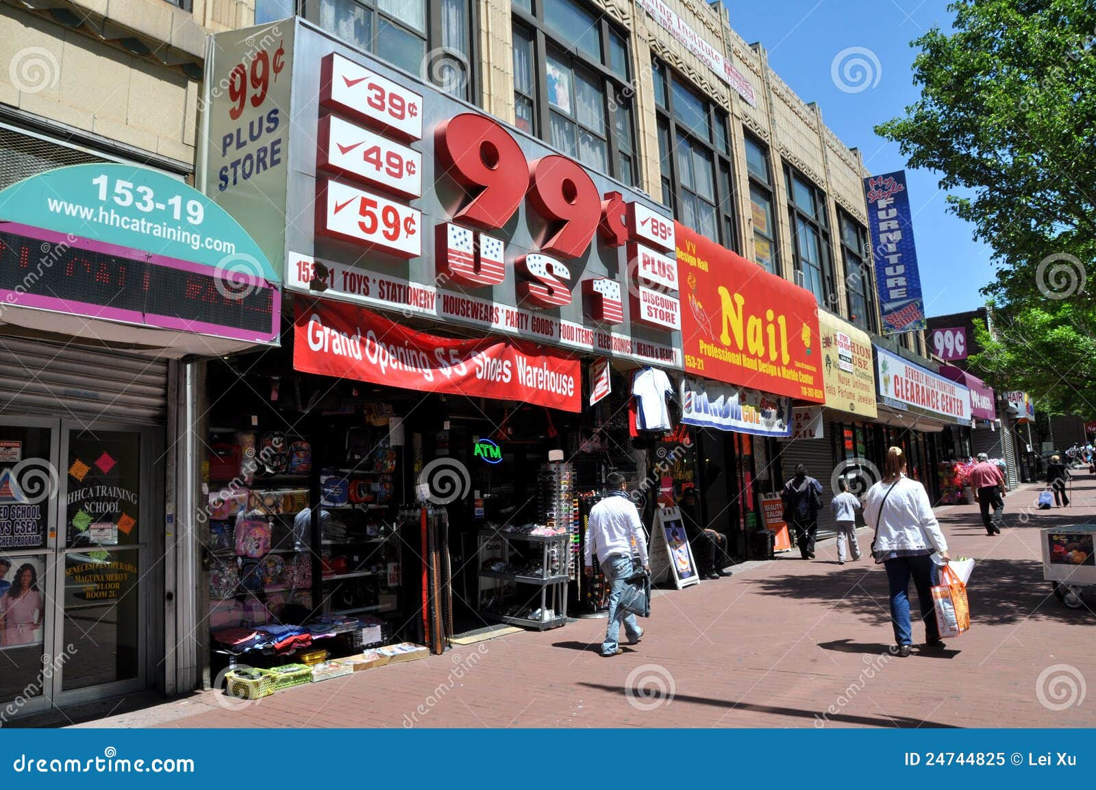 NYC Jamaica Avenue Stores Editorial Image - Image 24744825