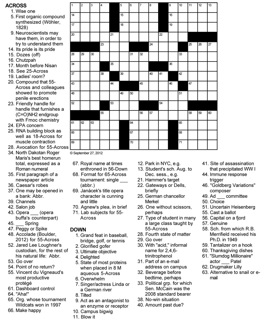 Very Justified Honor Crossword Puzzle Science Tribute