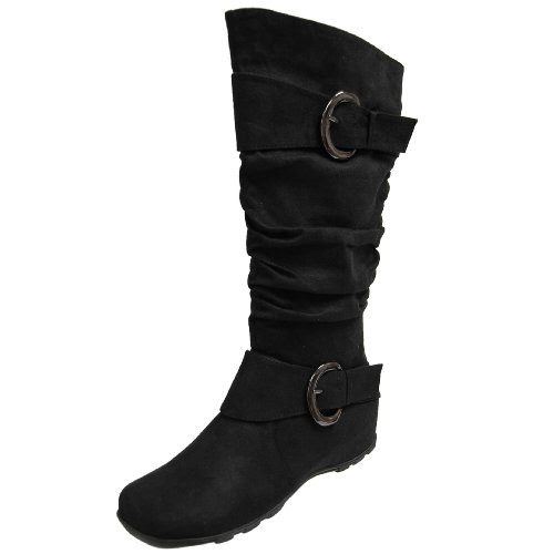 Journee Collection Buckle Accent Slouchy Mid-calf Boots