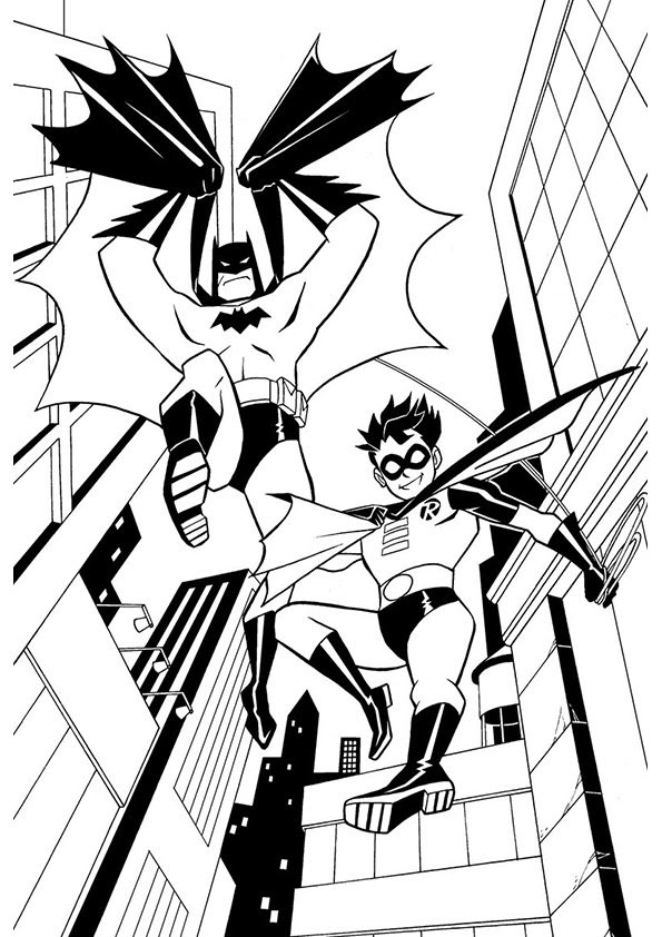 Batman and robin coloring pages to download and print for free