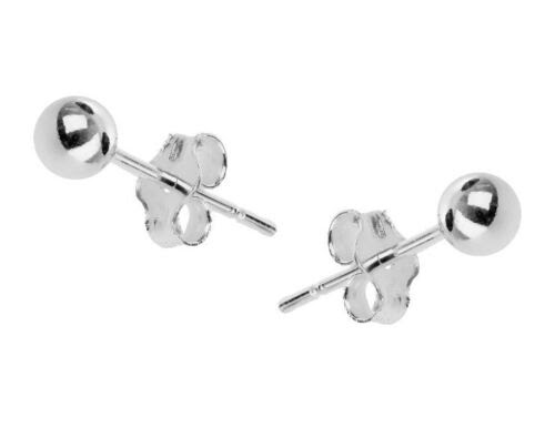 Jewelry Watches 925 Sterling Silver Ball Stud Earrings 2mm 3mm 4mm Fine Earrings