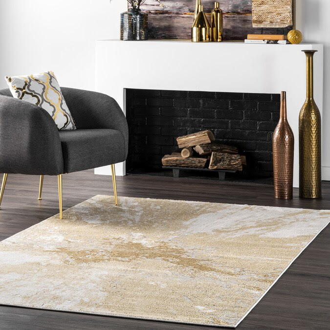 Nuloom 8 X 10 Gold Indoor Abstract Area Rug In The Rugs Department At Lowes Com