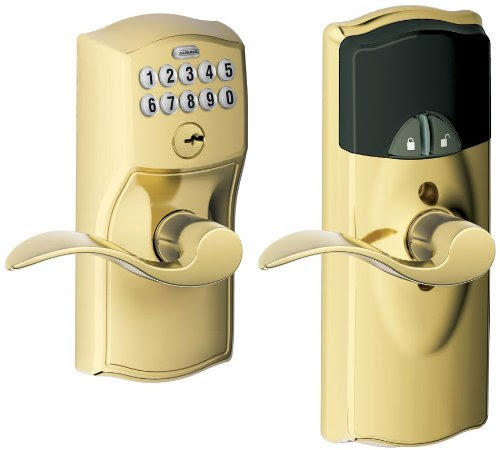 Schlage FE599NX CAM 505 ACC 505 Home Keypad Lever with Nexia Home Intelligence, Bright Brass (Z-Wave)