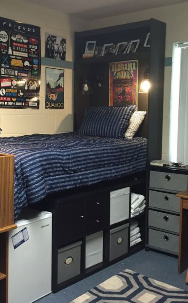 college dorm storage shelves