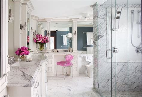 Customized frames give a clean look that's more permanent than a decorative mirror. Romantic And Peaceful Bathroom Design Of Marble | DigsDigs