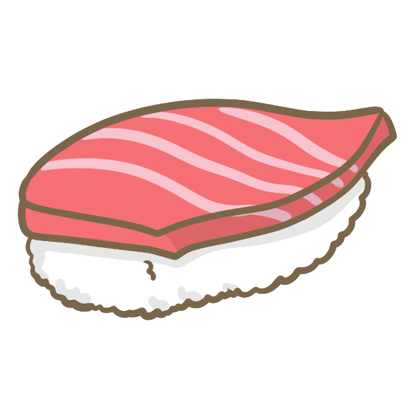 マグロの握り寿司のイラスト かわいいフリー素材が無料のイラストレイン