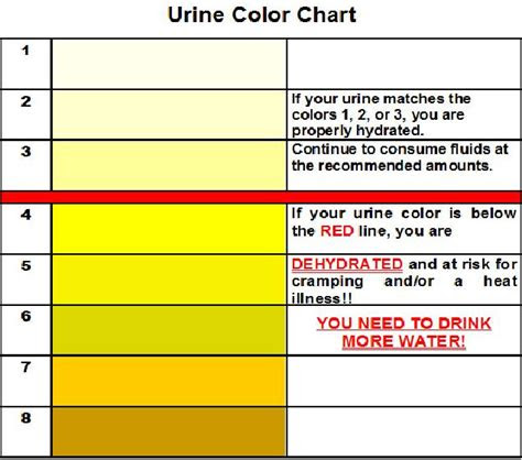  urine color chart for drug test