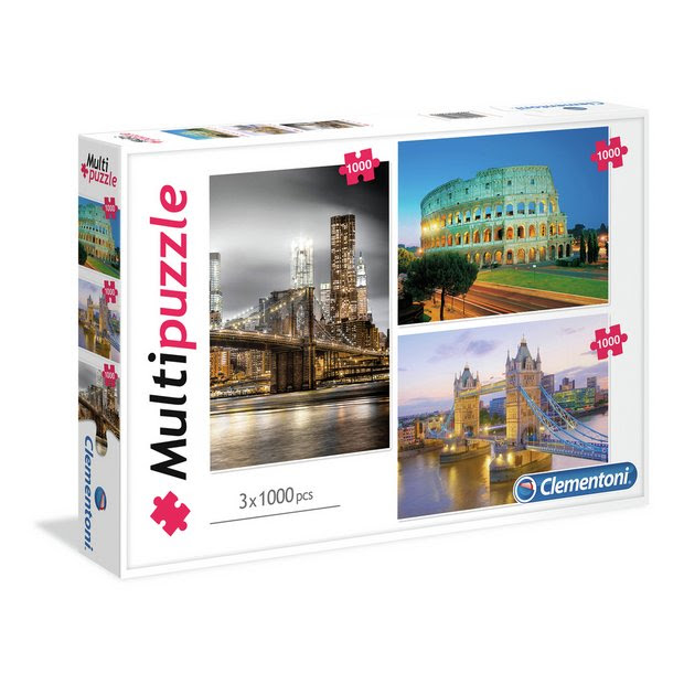 Buy Clementoni 1000 Piece City Mega Jigsaw Puzzle Set Of 3 Jigsaws And Puzzles Argos