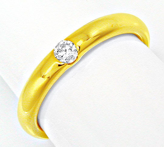 Foto 2, Neu! Brillant-Solitär-Ring, 18K Gelbgold Shop Portofrei, S8496