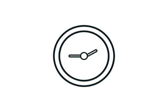 Crella Clock Line Art Office Icon Print on Demands Design by meandmydate Compatible with Cameo Silhouette Studio, Cricut and other cutting machines for any crafting projects.