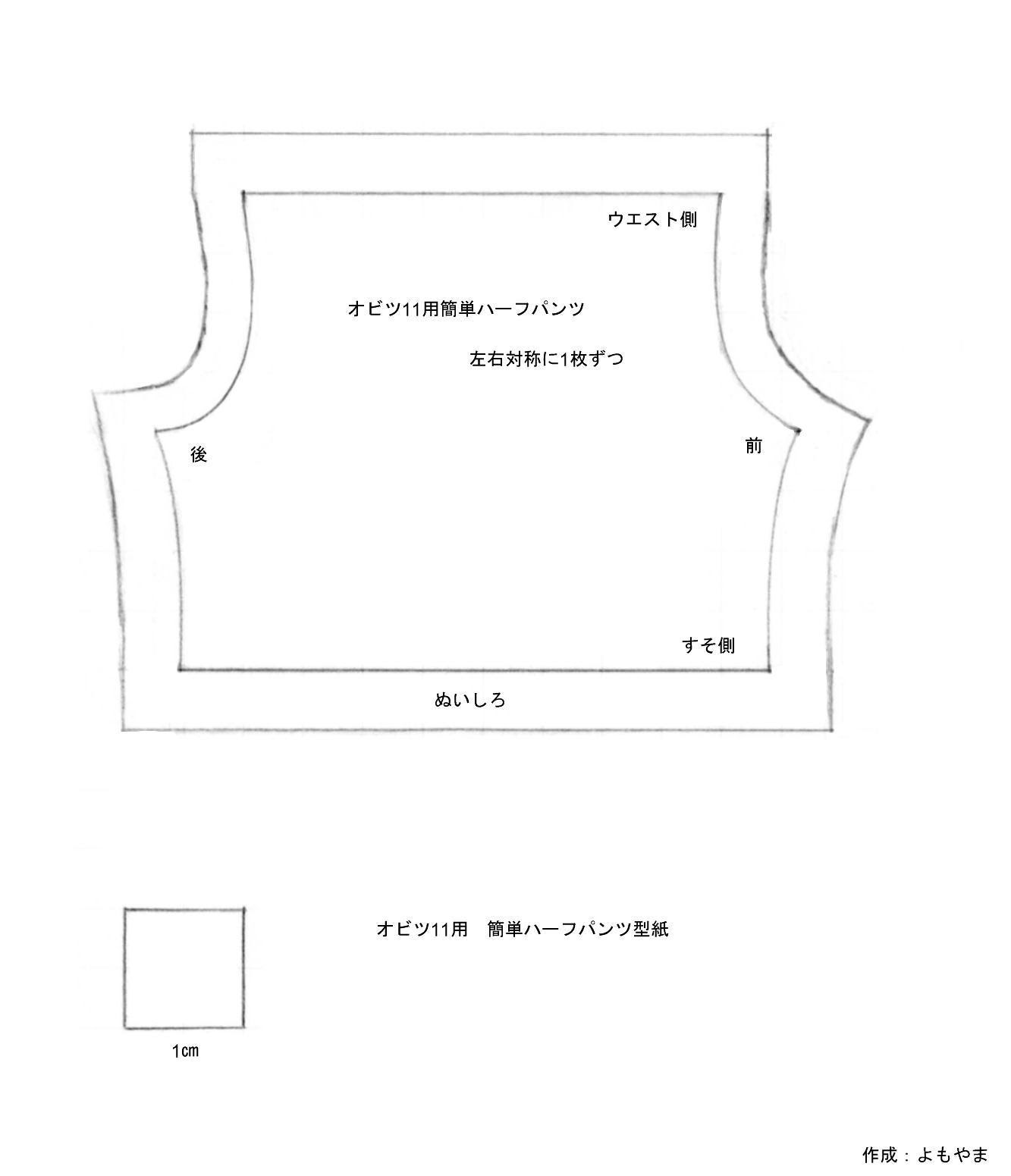 徒然趣味日記 オビツ11用簡単ハーフパンツの作り方